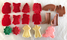 17 Plastic Cookie Biscuit Cutters Christmas Holiday Southwestern Cupid A... - $16.45