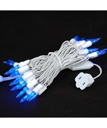 35 Lights Traditional T5 Blue on White Wire - $411.84 MXN