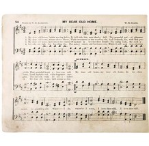 1881 My Dear Old Home Victorian Sheet Music Ohio State Grange Agricultur... - €17,11 EUR
