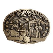 Law Enforcement Solid Brass Belt Buckle First Edition Vintage Engravable - £18.16 GBP
