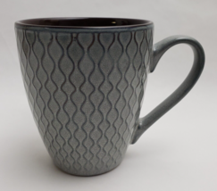 Food Network Coffee Mug Cup Burrata Gray Brown Interior Handle Stoneware 4 1/4&quot; - £15.76 GBP