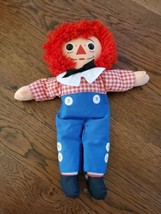 Vintage Playskool Raggedy Andy 12&quot; Rag Doll 1987 Soft Plush Cloth With C... - $11.26