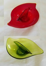 EPIC Viking Free Form Divided Candy Relish Dish #1160 GREEN and RED 2 Pcs - £21.60 GBP