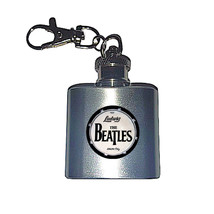 The Beatles Drum Flask Stainless Steel Mini keyring Keychain 1 ounce. - £7.66 GBP