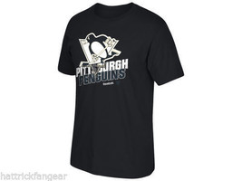 Pittsburgh Penguins Reebok Split Decision NHL Team Logo Medium Hockey T-Shirt - £15.16 GBP