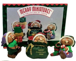 Hallmark Merry Miniatures Christmas Santa&#39;s Helpers Elves set - £6.41 GBP