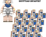 16PCS Egyptian Infantry Warrior with Blue shield Military Bricks Minifig... - $28.98