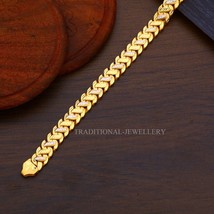 Man Men&#39;s Exclusive Gold Hollow Bracelet 22k Yellow Gold Light weight Bracelet11 - £1,542.12 GBP+