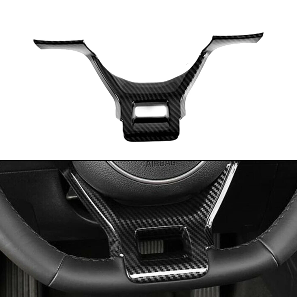Carbon Fiber Car Steering Wheel Panel Decoration Cover Trim Moulding Sticker F - £19.89 GBP