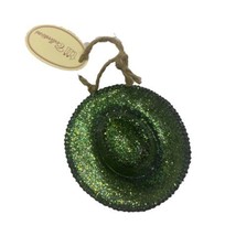 Tii Collections Green  Glitter Cowboy Hat Christmas Ornament nwt - £10.86 GBP