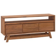 TV Cabinet 110x30x50 cm Solid Teak Wood - £141.80 GBP