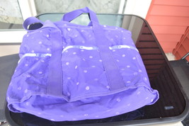 Le Sportsac Purple Tote Bag with small polka dots, Excellent Condition - $55.00