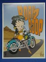 Betty Boop Born To Boop Sexy Motorcycle Mama Metal Sign Large 12.5x16 NE... - $26.14