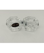DePlomb Crystal Candle Holders 24% Lead Hexagon Shape Made In USA - $12.82