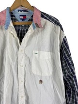 Vintage Tommy Hilfiger Shirt XL Mens Button Down Color Block Crest Plaid... - $37.15