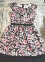 XHILARATION Floral Sleeveless Girls Dress Roses Pink And Black Size Small - £7.98 GBP
