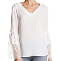 Harve Benard Women&#39;s White Lace Bell Sleeve Blouse size L NWT MSRP $79.50 - £19.68 GBP
