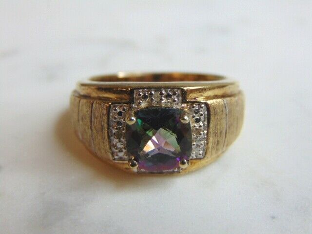 Womens Vintage Estate Sterling Silver Gold Tone CZ Stone Ring 9.0g E5254 Item image 2