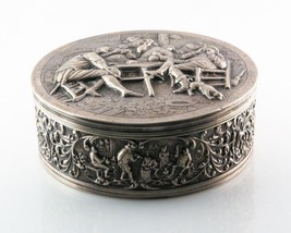 Superbe Vintage Fin Argent Hollandais Repousse Bibelot Boîte (Before 195... - $52,339.06 MXN