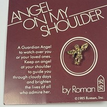 Vintage Angel on my Shoulder Pin Gold Tone Guardian Angel by Roman 1985 ... - £4.66 GBP