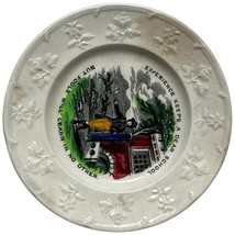 Antique 19th Century Staffordshire Child&#39;s Plate Experience Keeps A Good... - $50.00
