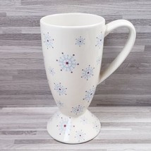 Whittard of Chelsea Holiday 2004 Snowflake 12 oz. Compote Mug Cup Cream Blue Red - £11.30 GBP