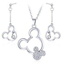 Jewelry Sets Wholesale Cute Crystal Pendant Necklaces Earrings Creative Gift Cha - £18.84 GBP