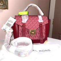 Michael Kors Manhattan Bag Top Handle School Satchel Berry Signature $428 B2V - £87.15 GBP