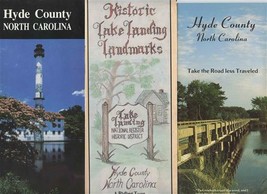 3 Hyde County North Carolina Brochures Lake Landing Landmarks  - £16.55 GBP