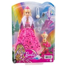 Mattel Barbie Princess Adventure Deluxe Barbie Doll Dog &amp; NEW Damaged Packaging - £13.51 GBP
