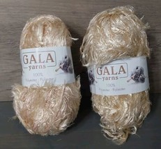 Gala Yarns Polyester Worsted Yarn 2 Skeins 1.75oz Shiny Cream Eyelash - $10.40