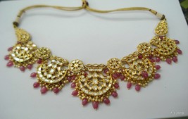 18kt Ethnic Handmade Gold Jewelry Diamond Polky Necklace Choker - $13,543.20