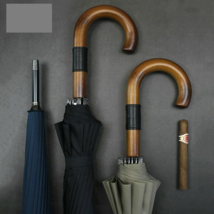 Wooden Windproof 16 Ribs Japanese Long Handle Business Men Women Rain Umbrella - £70.90 GBP