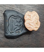 Antique Jasper BEAD Mysterious creature Intaglio Scarab Stamp Pendent - $1,391.74 MXN