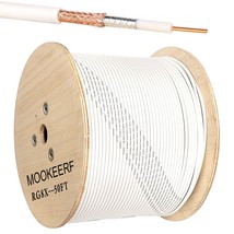 Rg8X Coaxial Cable 50Ft,Pvc White Marine Antenna Cable Mini-8,Low Loss Rg 8X Cab - £41.75 GBP