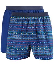 Club Room Men&#39;s 2-pk. Festive Patterned &amp; Solid Boxer Shorts Blue-Small ... - $14.99