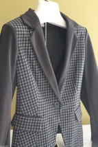 NWT Laundry by Shelli Segal Black Gray Houndstooth Blazer Suit Jacket 8 $228 - £93.60 GBP