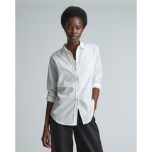 Everlane Womens The Silky Cotton Relaxed Shirt Button Down Off-White 4 - £34.50 GBP