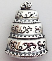 Lori Bonn Bons &quot;Let Them Eat Cake&quot; Slide Charm 212173 Sterling Silver, New - £29.33 GBP