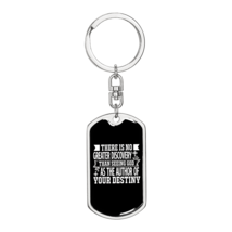 Author Of Destiny Stainless Steel or 18k Gold Premium Swivel Dog Tag Keychain - £30.01 GBP+
