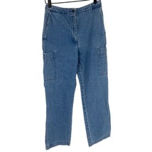 VTG 90&#39;s Y2k Ralph Lauren Womens sz 4 High Rise Denium Cargo Jeans strai... - $36.47