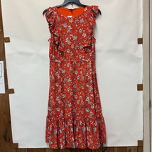 Charter Club Womens Petite PXL Orange Printed Ruffled Midi Shift Dress NWT X47 - $14.11