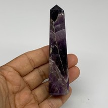 80.4g, 3.7&quot;x0.8&quot;, Natural Amethyst Tower Point Obelisk @Brazil, B31522 - £25.57 GBP