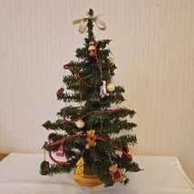 Vintage Lefton Christmas Tree Decorated Tabletop Artificial Spruce Holiday 12&quot; - £53.15 GBP