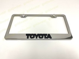 3D (Black) Toyota Emblem Badge Stainless Steel Chrome Metal License Plate Frame  - $23.20