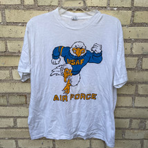 Vintage Single Stitch Men&#39;s L United States Air Force White T-Shirt Arte... - £23.23 GBP