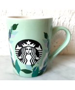 Starbucks Mint Green Mermaid Logo &amp; Leaves Mug - 2020 Starbucks Coffee C... - £9.31 GBP