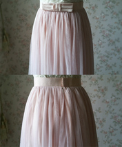 PINK Long Tulle Skirt Outfit Women Custom Plus Size Tulle Skirt image 7