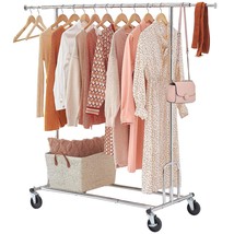 Heavy Duty Clothes Rack, Freestanding Commercial Clothing Garment Rack, Adjustab - £93.03 GBP