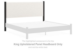 Cadmori - Black / White - King Upholstered Panel Headboard - $4,861.69 MXN